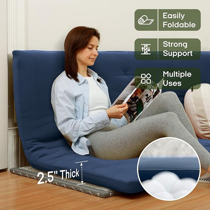 ZonLi Japanese Floor Futon Mattress Twin Size 75"x 39", 100% Cotton Cover 2.5'' - Image 7