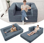 Futon Sofa Bed with Pillow, 3-in-1 Sleeper Sofa Bed with Removable Cover by Cansunna