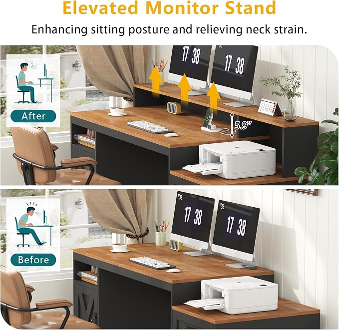 TVU Farmhouse Computer Desk - Image 7