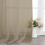 Chyhomenyc Taupe Sheer Curtains 108 Inches Long - Image 4