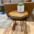 Modern Timber Craft Reclaimed Wood Hairpin Leg Table | 16" Rustic Small by ModernTimberCraft