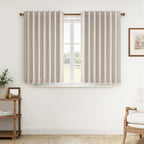 Topfinel 45 Inches Long Boho Linen Curtains Tiers by Topfinel