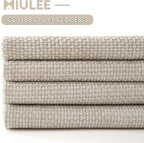 MIULEE Soft Decorative Chenille Pillow Covers Cream 18x18 Pack of 4 | Modern - Image 6