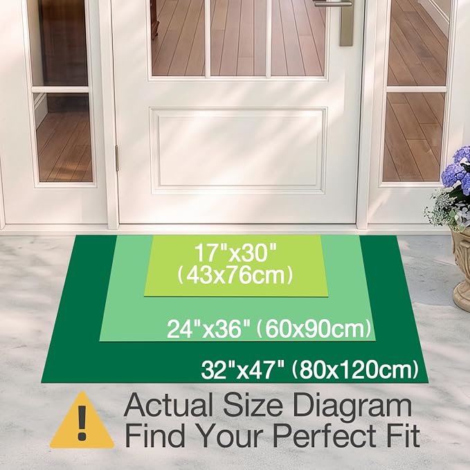 LUMI Outside Welcome Door Mat 24x36, Non-Slip Durable Rubber Easy Clean | Hello - Image 2