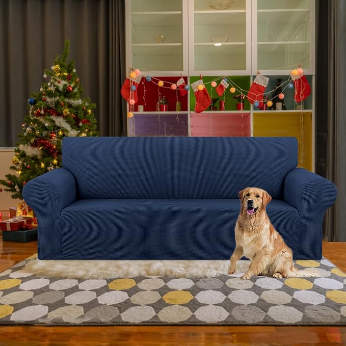 Stretch Couch Covers for Sofa, 3 Cushion Couch Slipcover, Elastic Bottom for - Image 2