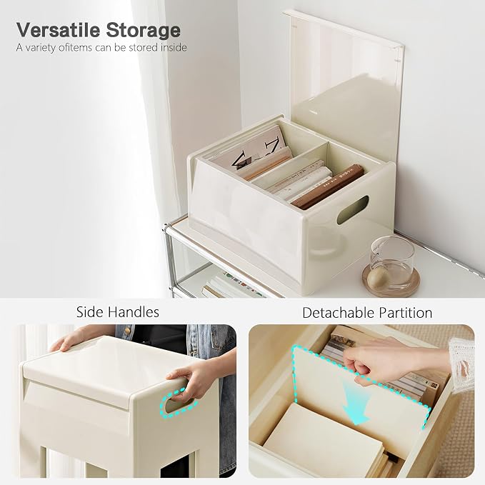 Nightstand Bedside Table with Storage Space, Dorm and Small Spaces, Easy - Image 5