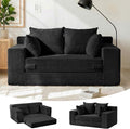 55" Small Boneless Couch, 3-in-1 Boneless Loveseat Sleeper Sofa Bed Convertible by Winzoo