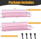 Magnetic Spice Rack for Refrigerator, 2 Pack Metal Magnetic Shelf Pink - Image 2