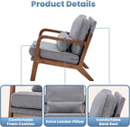 DUMOS Mid Century Accent Chair, Modern Living Room Chair - Image 5