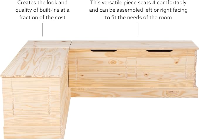 Linon Harris Unfinished Wood Backless Nook - Image 21