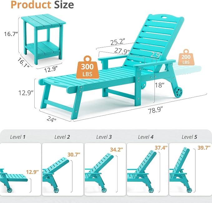 LUE BONA Outdoor Lounge Chair Set - Image 7