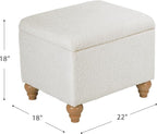 Homepop Home Decor | Upholstered MediumRectangular Storage Ottoman | Hinged Lid - Image 3
