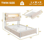 Twin Upholstered LED Bed Frame - Image 2