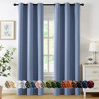 MIULEE Blackout Curtains for Bedroom 2 Panels 40 x 72 Inch Long Denim Blue | by MIULEE