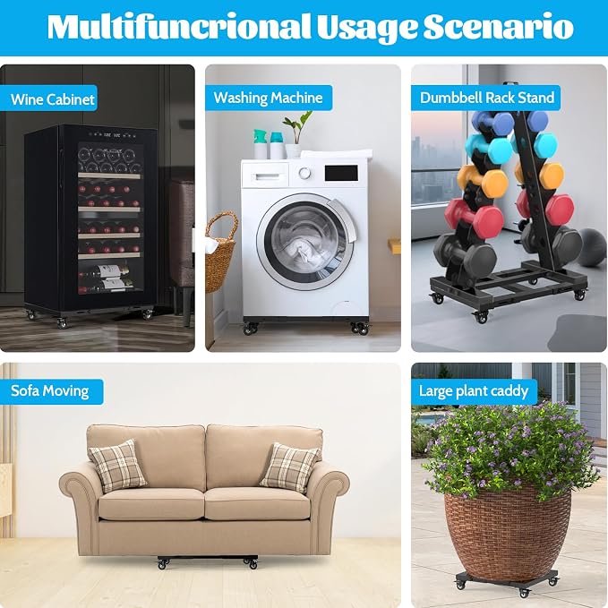 Adjustable Moving Dolly, Furniture Dolly Heavy Duty 1200 Lbs Load Capacity - Image 6