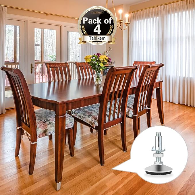 4 Set M10 Adjustable Leveling Feet, Heavy Duty Height Adjuster Furniture - Image 6