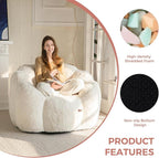 MAXYOYO Bean Bag Chair for Adults, Floral Shaped Bean Bag Sofa, Ultra Soft Faux - Image 7