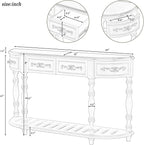 Retro Curved Console Table, Antique Blue - Image 2