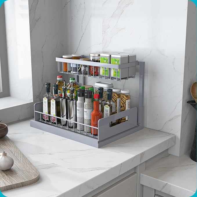 REALINN Under Sink Organizer, Pull Out Cabinet Organizer 2 Tier Slide Out Sink - Image 8