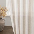 Short Beige Linen Curtains for Kitchen Bathroom 40 Inches Long 2 Panels Set - Image 4