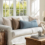 MIULEE Decorative Linen Lumbar Pillow Cover 14x36 Inch Blue Grey | Boho - Image 4