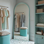 Antok 58" x18” Arched Full Length Floor Mirror, Free Standing/Wall Mount/Leaning - Image 3