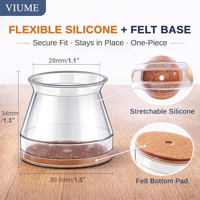 VIUME 24 Pcs Chair Leg Floor Protectors - Image 8