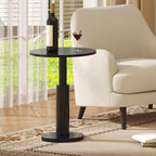 LAATOOREE Round Side Tables Set of 2, Pedestal Drink Table, Spacious Top - Image 8