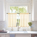 MIULEE 2 Panels Red Kitchen Tiers Sheer Curtains 29 X 36 Inch Cream Beige | by MIULEE