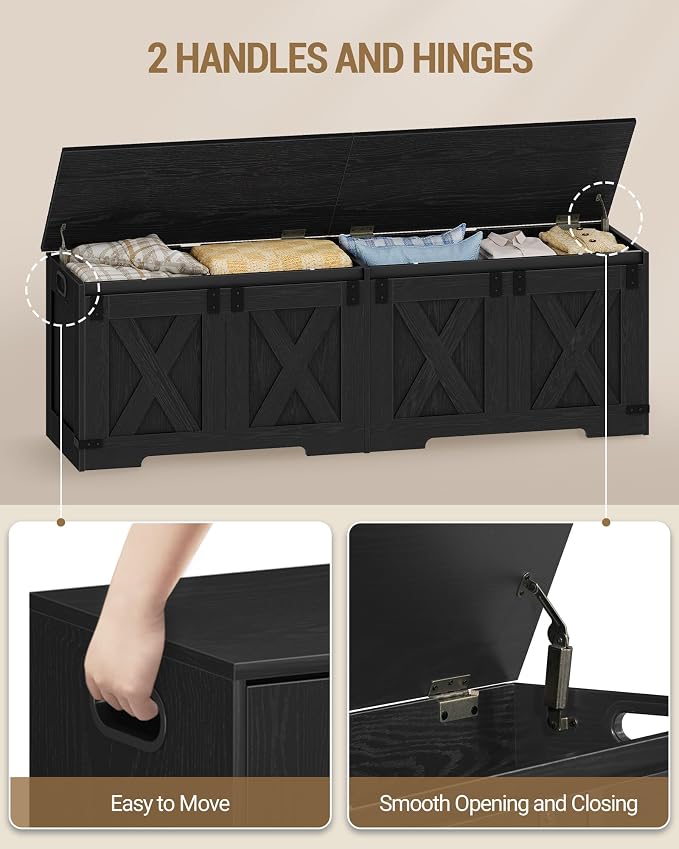 Hzuaneri 59" Storage Chest, Large Storage Trunk - Image 4