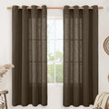 Dark Brown 72 inch Linen Curtains by LAMIT