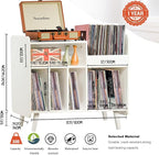 Record Player Stand, Large Record Player Table Cabinet - Image 3