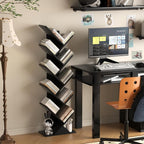 SHEEPAM 10 Tier Tree Book Shelf, Floor Standing Wood Bookshelf - Image 6