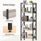 HOOBRO Bookshelf, 5-Tier Industrial Bookcase, Book Shelf Storage Organizer - Image 6