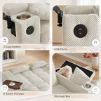 Auvsoce 65'' Convertible Sleeper Sofa Bed - Image 5