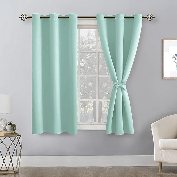 Short Blackout Curtains for Bedroom, 2 Panels, 38 x 45 Inch | Thermal Insulated - Image 8