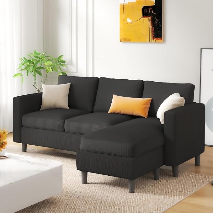 JAMFLY Sectional Sofa for Living Room, 3-Seat Reversible Couch - Image 3