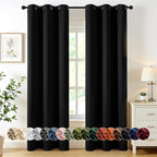 MIULEE Blackout Curtains for Bedroom 2 Panels 40 x 86 Inch Long Black | Thermal by MIULEE