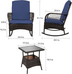 LEVELEVE 3 pcs Rocking Bistro Set Conversation Chairs - Image 3
