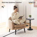 VINGLI 30.3" Wide Modern Barrel Accent Armchair - Image 8