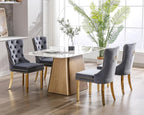 KCC Velvet Dining Chairs Set of 4, Upholstered High-end Tufted Dining Chair - Image 2