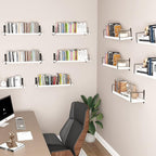 Floating Shelves, 24 Inches Easy to Install Wall Mounted Shelves, Rustic Wood - Image 2