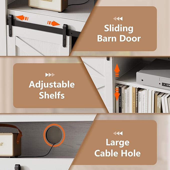 JUMMICO Fireplace TV Stand for 65+ Inch TV - Image 5