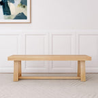Plank+Beam 60 Inch Farmhouse Dining Bench, Solid Wood Entryway Bench, Wooden - Image 3