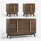 JOINICE Mid Century Modern Bedroom Set, 6 Drawer Dresser and Nightstand Sets - Image 8