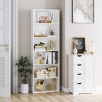 FOTOSOK 6-Tier Open Bookcase and Bookshelf, Freestanding Display Storage - Image 2