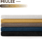 MIULEE Brown Chenille Couch Throw Pillow Covers, 20x20 | Set of 2, Farmhouse - Image 6