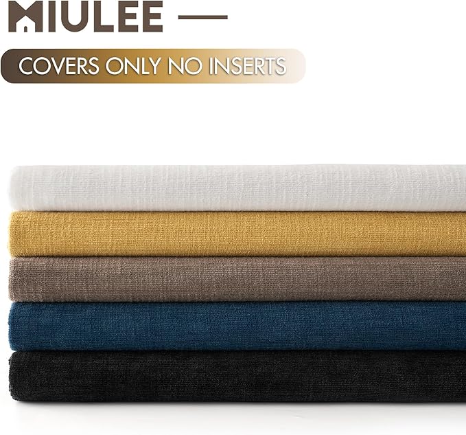MIULEE Brown Chenille Couch Throw Pillow Covers, 20x20 | Set of 2, Farmhouse - Image 6