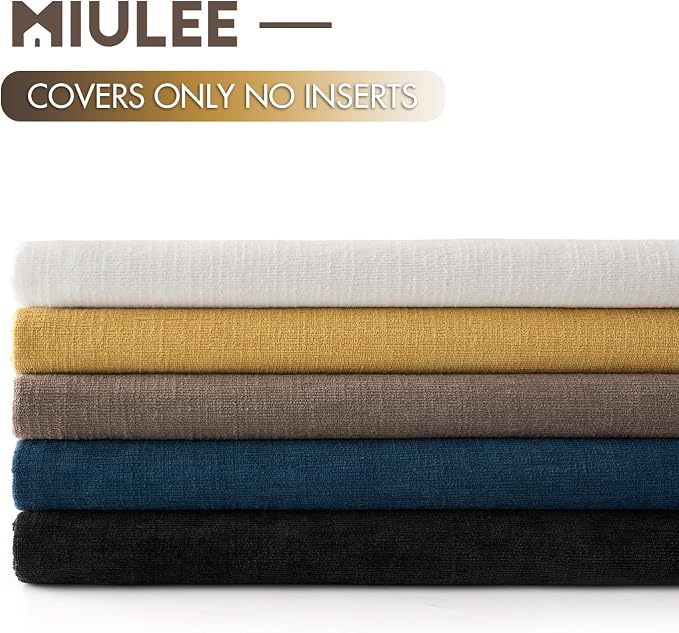 MIULEE Gold Chenille Couch Throw Pillow Covers, 18x18 | Set of 2, Soft - Image 6