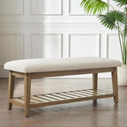 Zihanhome Entryway Bench, Chenille Upholstered Shoe Benches - Image 3